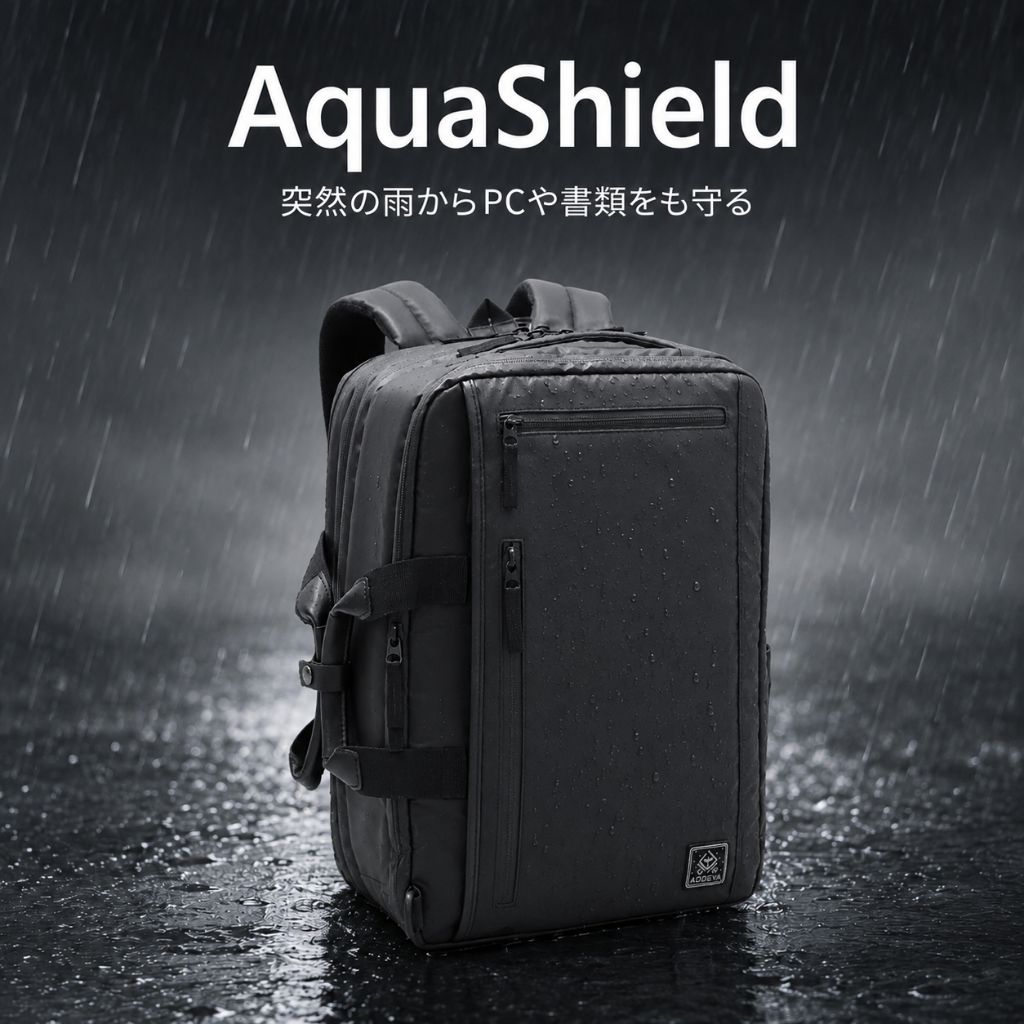 “AquaShield” 防水軽量ビジネスリュック