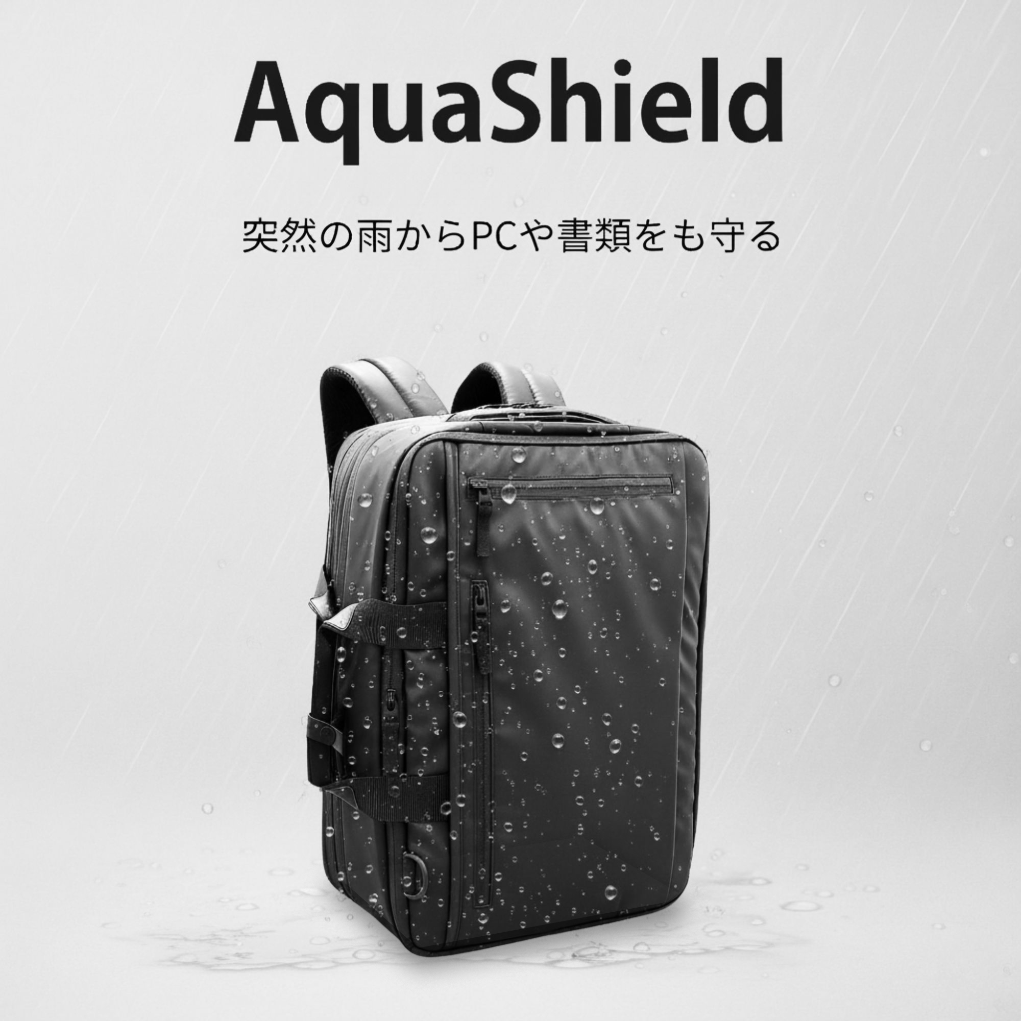 “AquaShield” 防水軽量ビジネスリュック