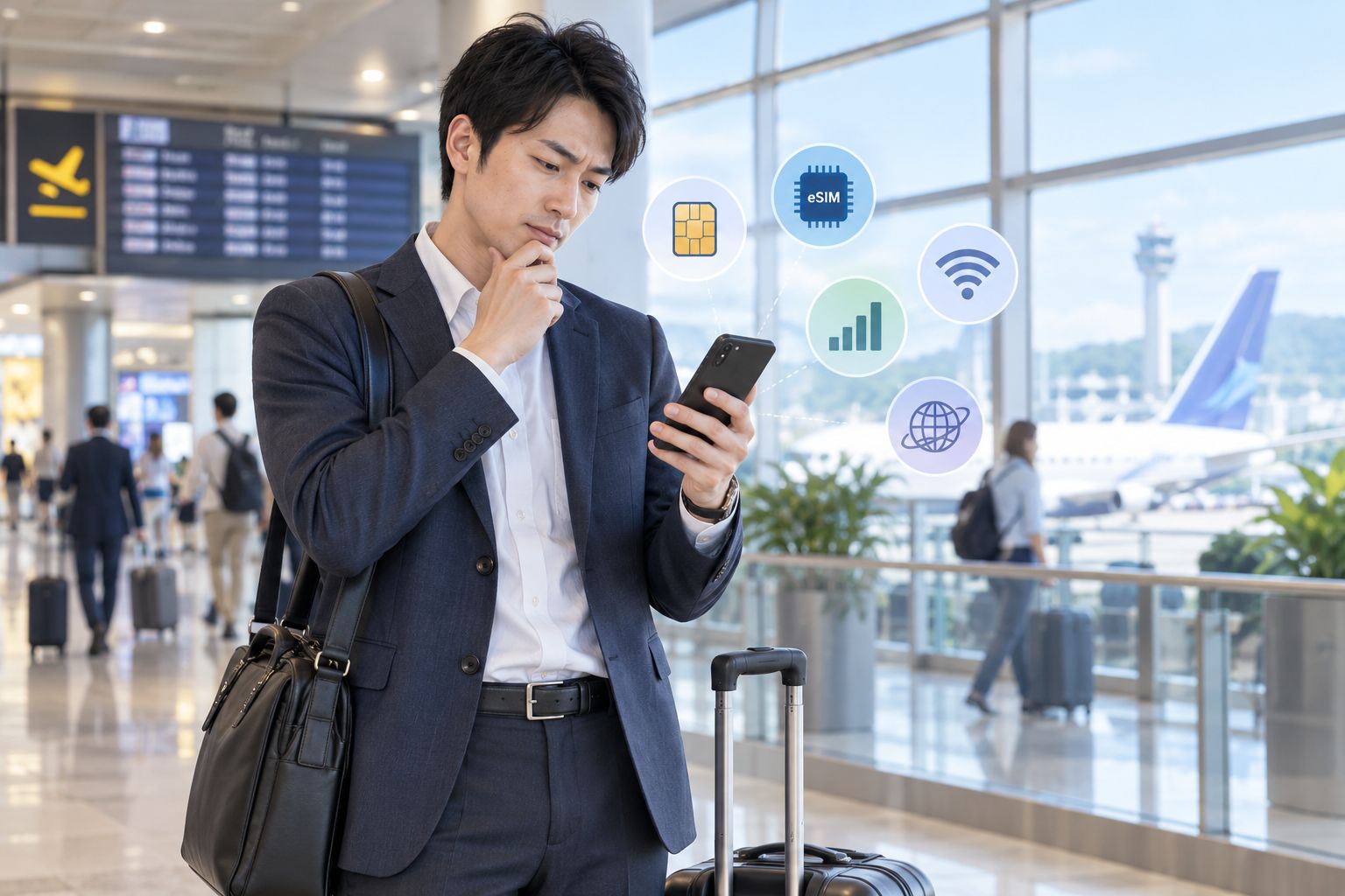 海外出張のスマホ通信費を比較｜SIM・eSIM・海外ローミングはどれが安い？